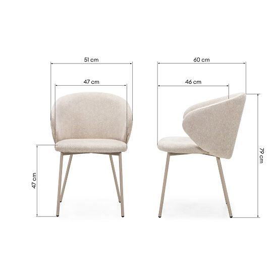 Esszimmerstuhl Adrano, hellbeige/beige Beine