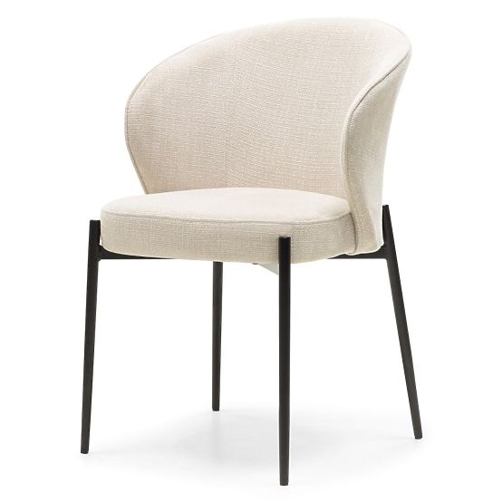 Esszimmerstuhl Avery hellbeige/schwarze Beine