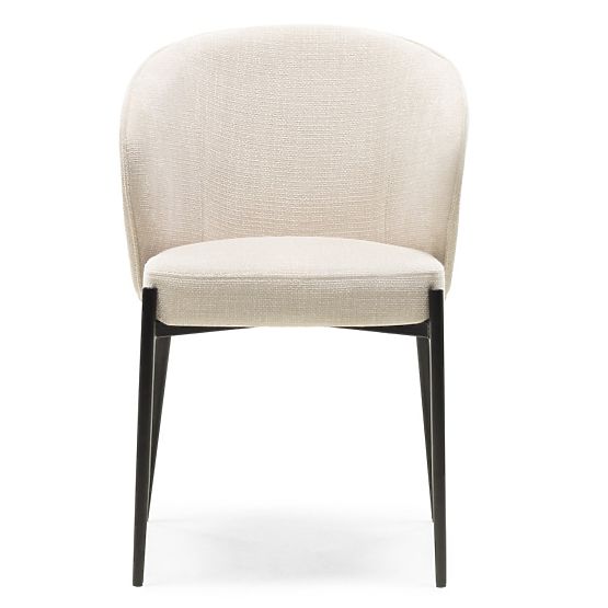 Esszimmerstuhl Avery hellbeige/schwarze Beine