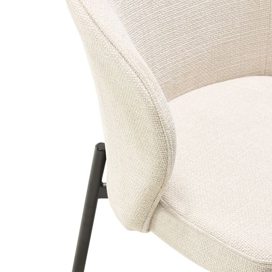 Esszimmerstuhl Avery hellbeige/schwarze Beine