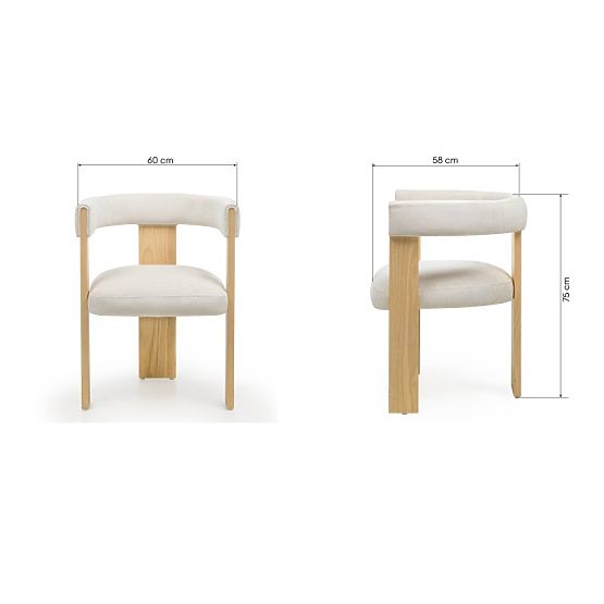 Esszimmerstuhl Bali, Beige/Esche