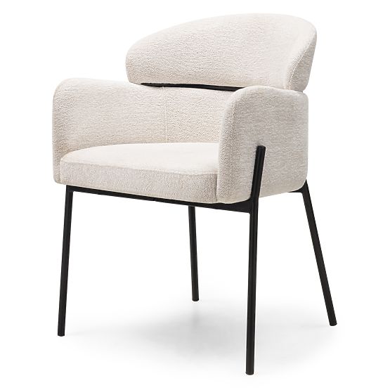 Esszimmerstuhl Granda, Ecru/Schwarze Beine