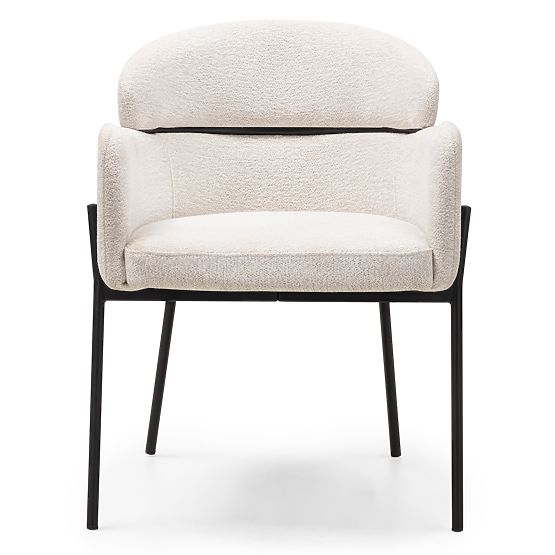 Esszimmerstuhl Granda, Ecru/Schwarze Beine