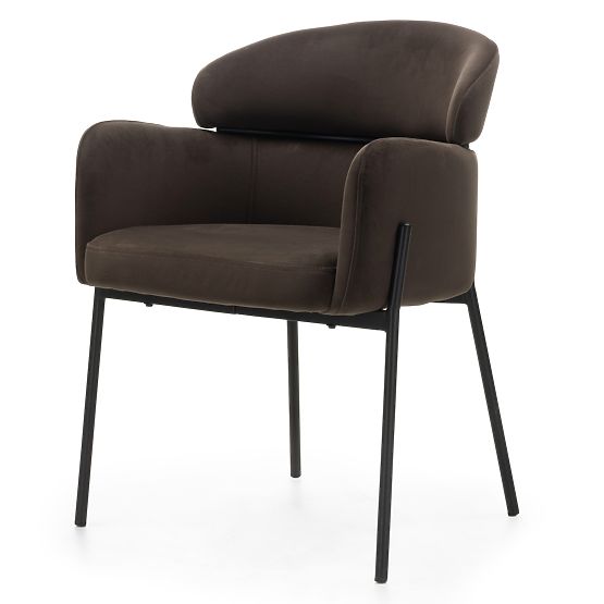 Esszimmerstuhl Granda, Schokolade/Espresso, Samt