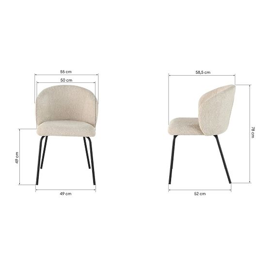 Esszimmerstuhl Larisa, beige/schwarze Beine