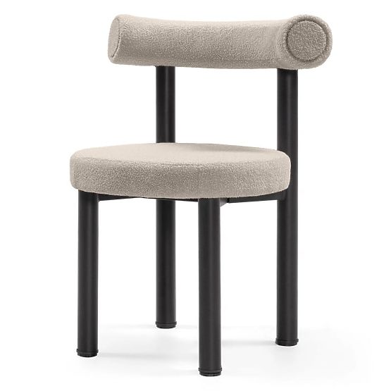 Esszimmerstuhl Pedro, braungrau/schwarze Beine, Bouclé