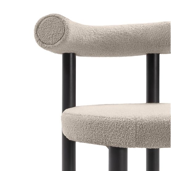Esszimmerstuhl Pedro, braungrau/schwarze Beine, Bouclé