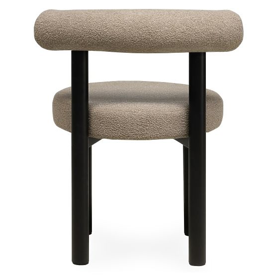 Esszimmerstuhl Pedro, braungrau/schwarze Beine, Bouclé