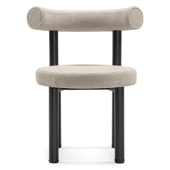 Esszimmerstuhl Pedro, braungrau/schwarze Beine, Bouclé