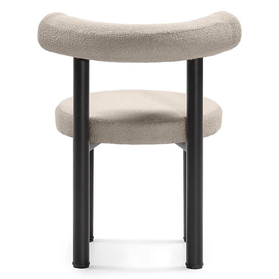 Esszimmerstuhl Pedro, braungrau/schwarze Beine, Bouclé