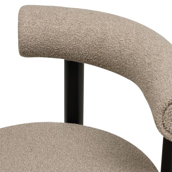 Esszimmerstuhl Pedro, braungrau/schwarze Beine, Bouclé