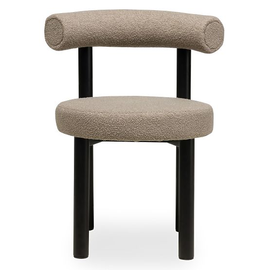 Esszimmerstuhl Pedro, braungrau/schwarze Beine, Bouclé