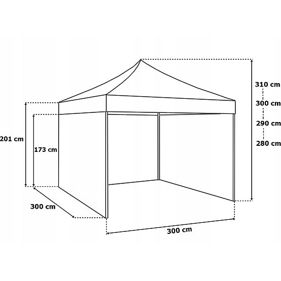 Express-Handelspavillon 3x3 m grün