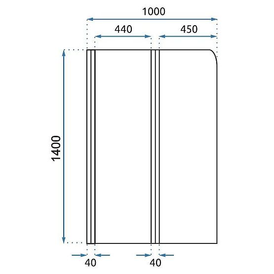 Faltbare Badewannenabtrennung Rea Agat-2 100 GOLD GEBÜRSTET