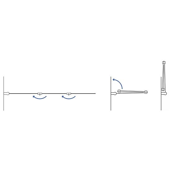 Faltbare Badewannenabtrennung Rea Agat-3 120 GOLD GEBÜRSTET