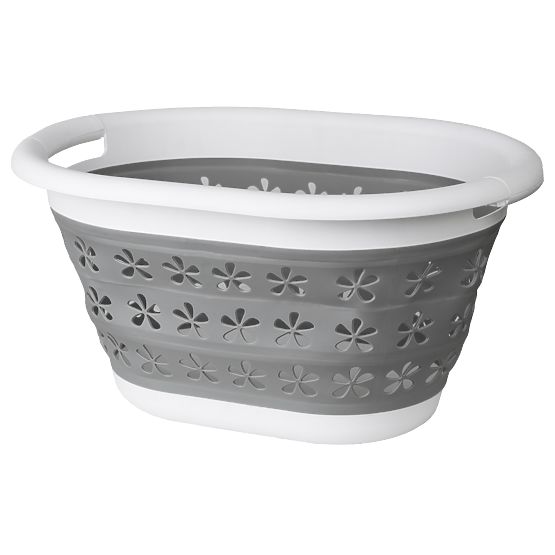 Faltbare ovale Schüssel 50 x 37 cm weiß-grau OVAL COMPACT 25L