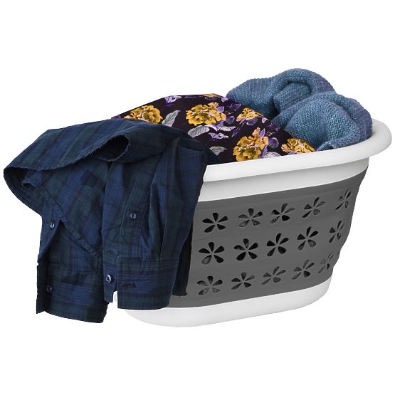 Faltbare ovale Schüssel 50 x 37 cm weiß-grau OVAL COMPACT 25L