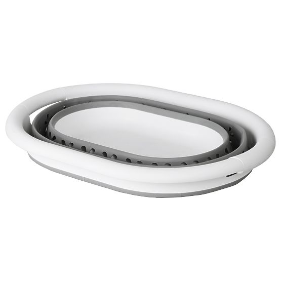 Faltbare ovale Schüssel 50 x 37 cm weiß-grau OVAL COMPACT 25L