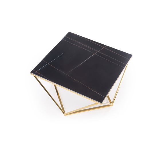FELICIA Couchtisch Rahmen - Gold, Platte - Schwarzer Marmor (2p=1Stk)