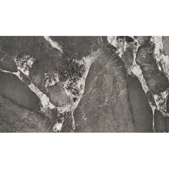 FELIX ausziehbarer Tisch, Platte - grauer Marmor, Beine - schwarz (2p=1Stk)