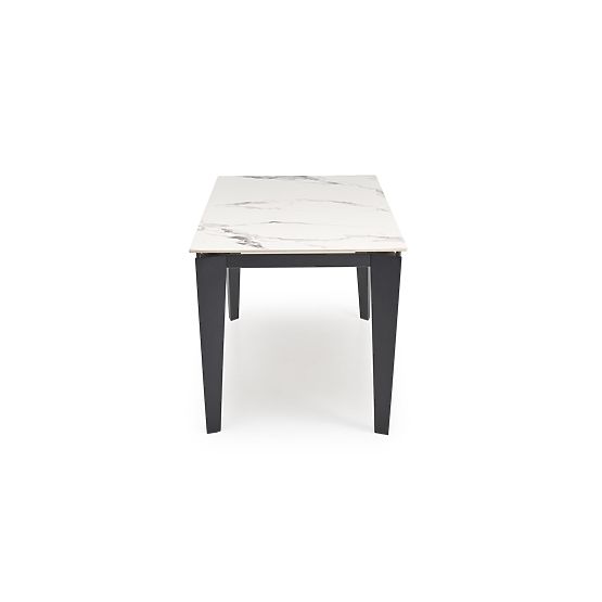 FELIX ausziehbarer Tisch, Platte - weißer Marmor, Beine - schwarz (2p=1 Stk)
