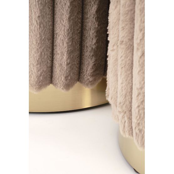 FIDO Set aus 2 Poufs, Cappuccino / Gold (1p=1kpl)