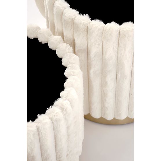 FIDO Set aus 2 Poufs, Creme/Gold (1p=1Set)