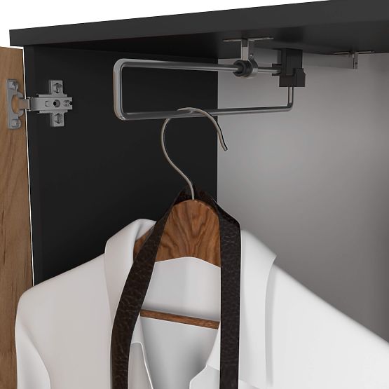 FLURMÖBELSET ENTRO PK SCHWARZ / EICHE CRAFT