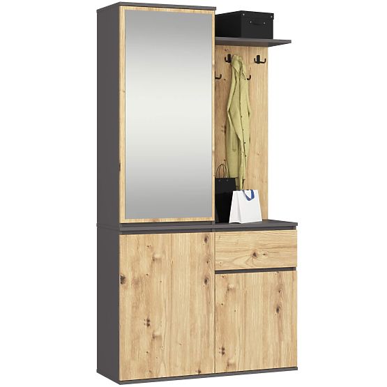 FLURSET ENTRO PK GRAFIT GRAU / EICHE ARTISAN