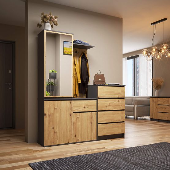 FLURSET ENTRO PK GRAFIT GRAU / EICHE ARTISAN