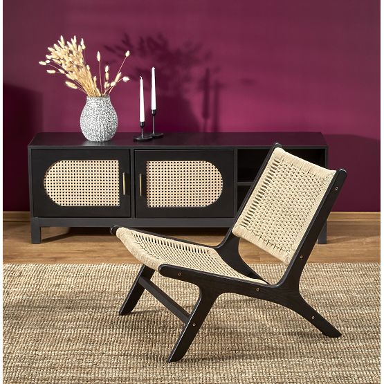 FODEN Relaxsessel, schwarz / natur (1p=1 Stk.)