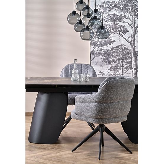 FORUM ausziehbarer Tisch, schwarzer Marmor / schwarz (3p=1Stk)