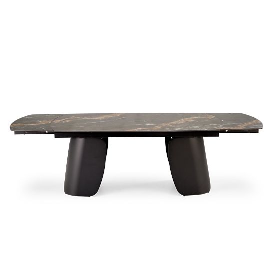 FORUM ausziehbarer Tisch, schwarzer Marmor / schwarz (3p=1Stk)