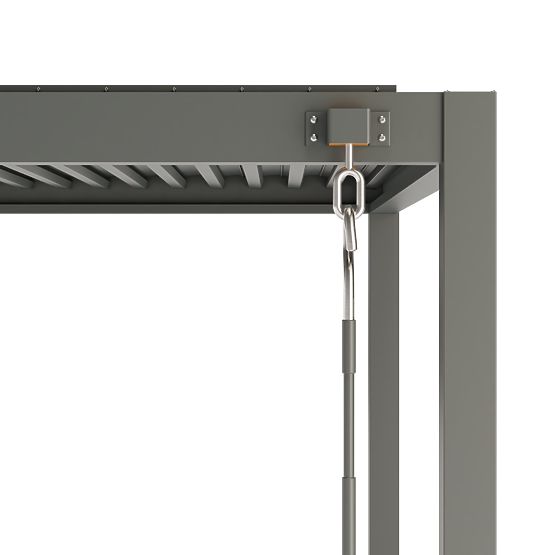 Freistehende Gartenpergola Antilla aus Aluminium, 4x3 m, bioklimatisch, bewegliche Lamellen, anthraz