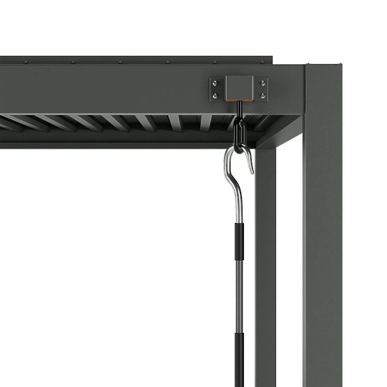 Freistehende Gartenpergola Antilla aus Aluminium, 6x3 m, bioklimatisch, bewegliche Lamellen, anthraz