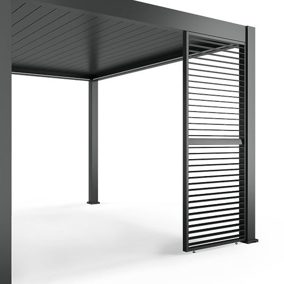 Freistehende Gartenpergola Lumera aus Aluminium, 4x4 m, bioklimatisch, LED-Beleuchtung, elektrisch