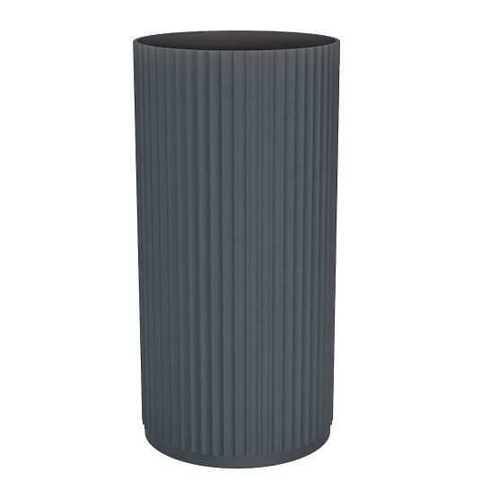 Freistehendes Waschbecken Ciriola, Verbundwerkstoff, 45x90 cm, dunkelgrau, geriffelt