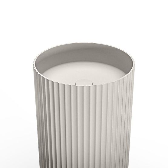 Freistehendes Waschbecken Ciriola, Verbundwerkstoff, 45x90 cm, hellgrau, gerillt