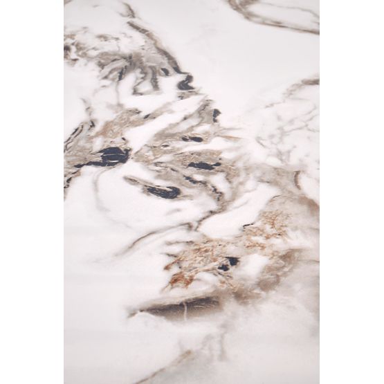 GARET runder Tisch, weißer Marmor / schwarz (2p=1ks)