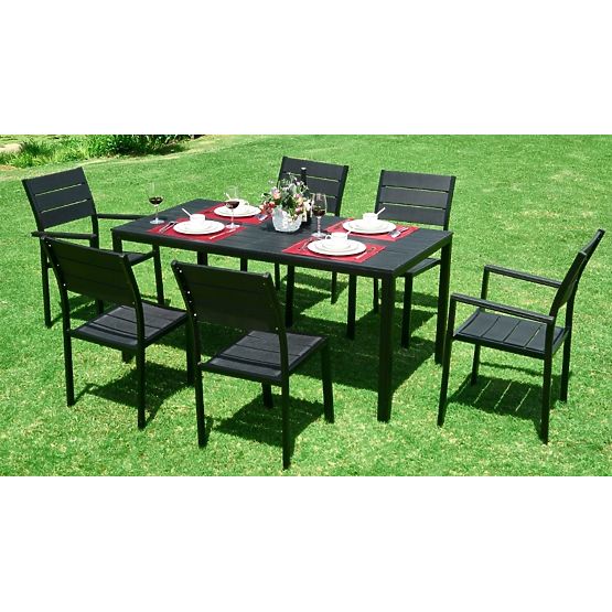 Garten-Catering-Tisch 156 x 78 cm Schwarz