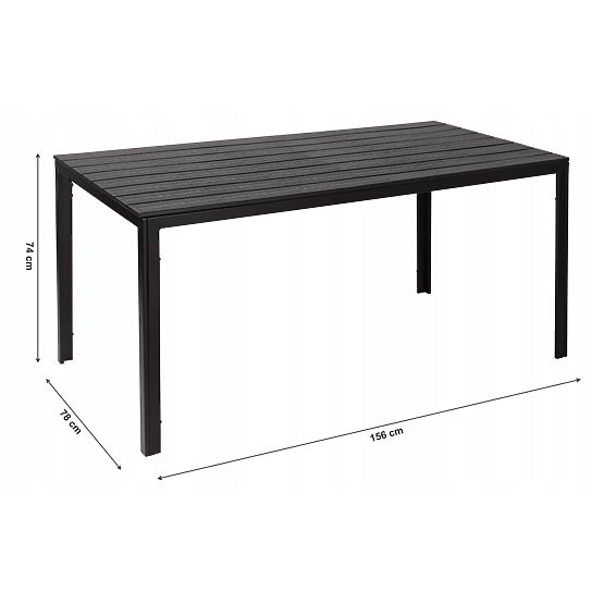Garten-Catering-Tisch 156 x 78 cm Schwarz
