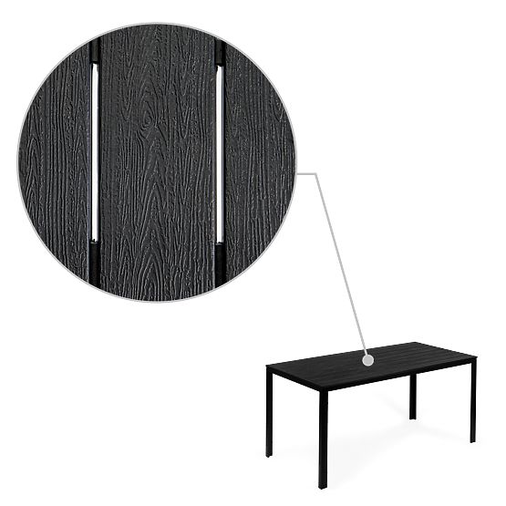 Garten-Catering-Tisch 156 x 78 cm Schwarz