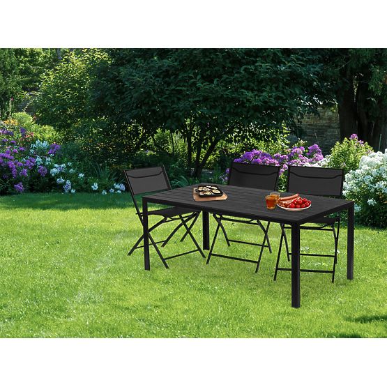 Garten-Catering-Tisch 156 x 78 cm Schwarz