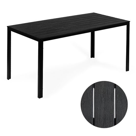 Garten-Catering-Tisch 156 x 78 cm Schwarz
