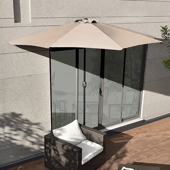 Garten Halb-Sonnenschirm für die Terrasse 2,7m beige