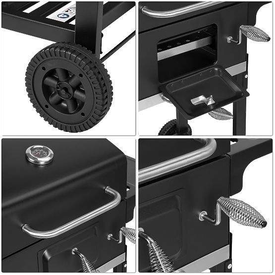 Garten-Holzkohlegrill mit Gusseisenrost FERRO