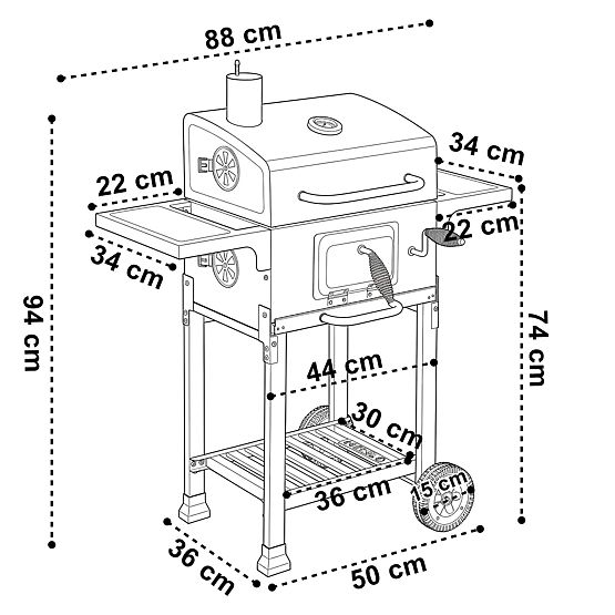 Garten-Holzkohlegrill mit Gusseisenrost FERRO