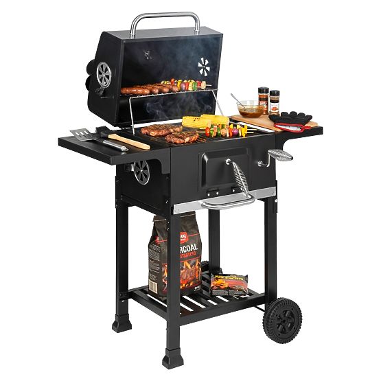 Garten-Holzkohlegrill mit Gusseisenrost FERRO