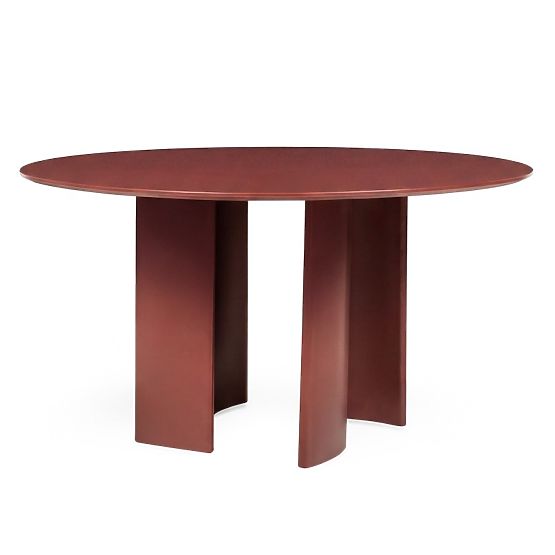 Garten-Set Amarello, runder Tisch 140 cm + 4 Stühle, Aluminium, weinbraun