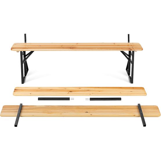 Garten-Set aus Stahl und Holz PORTER 170 cm Tisch + 2 Bänke